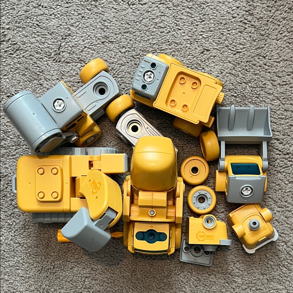 Yellow & Gray Constructible Kids Construction Vehicle Playset - Brand Unknown